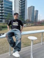 ⁦تيشيرت غوتشي قطني جديد بياقة دائرية وأكمام قصيرة⁩ - الصورة ⁦5⁩