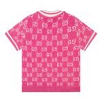 ⁦قميص بولو غوتشي الجديد، صوف محبوك بأكمام قصيرة، بشعار G المزدوج، مطبوع بالكامل⁩ - الصورة ⁦3⁩