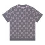 ⁦قميص بولو غوتشي الجديد، صوف محبوك بأكمام قصيرة، بشعار G المزدوج، مطبوع بالكامل⁩ - الصورة ⁦4⁩