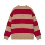 ⁦سترة كارديجان صوفية مخططة باللونين الأحمر والبني من غوتشي⁩ - الصورة ⁦2⁩