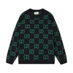 سترة غوتشي جاكار بياقة دائرية وشعار G المزدوج