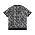 ⁦تيشيرت فندي مزدوج فلوغو جاكار بياقة دائرية محبوك⁩ - الصورة ⁦5⁩