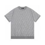 ⁦تيشيرت فندي مزدوج فلوغو جاكار بياقة دائرية محبوك⁩ - الصورة ⁦4⁩