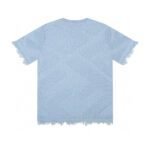 ⁦تيشيرت فندي محبوك بأكمام قصيرة وحواف خام⁩ - الصورة ⁦3⁩