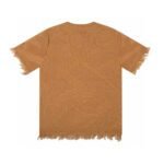 ⁦تيشيرت فندي محبوك بأكمام قصيرة وحواف خام⁩ - الصورة ⁦4⁩