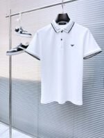 تيشيرت بولو رجالي جديد من أرماني بأكمام قصيرة وياقة دائرية