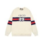 سويت شيرت غوتشي ريترو بأكمام طويلة من القطن المحبوك