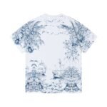 ⁦تيشيرت ديور بأكمام قصيرة وطبعة خريطة بحرية ونباتية.⁩ - الصورة ⁦2⁩