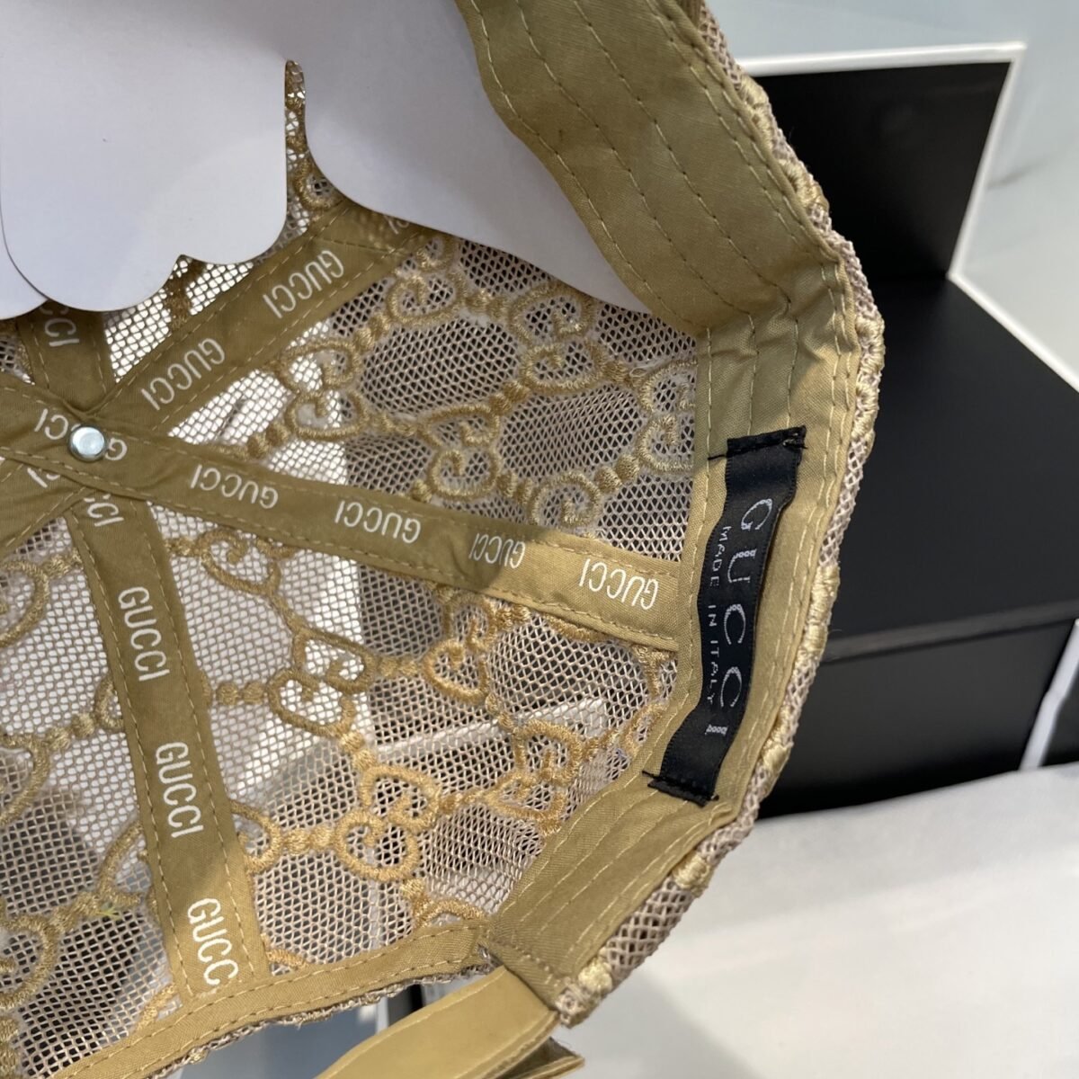⁦قبعة بيسبول GUCCI ربيع وصيف أصلية من قماش الجاكار بشعار GG بالكامل⁩ - الصورة ⁦8⁩