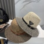 قبعة برادا من القش، قبعة نسائية أنيقة