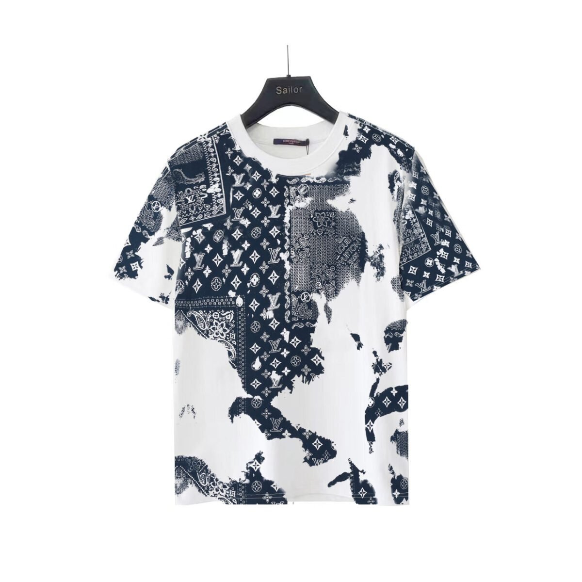 wsxc1750884353774_0 تيشيرت لويس فويتون بأكمام قصيرة مزين بزهور - الصورة 1