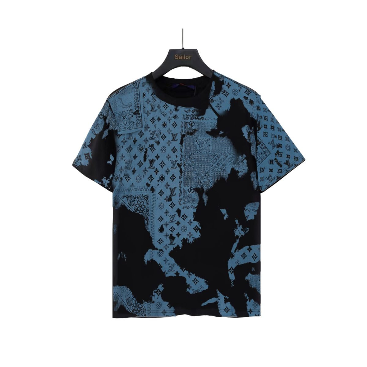 ⁦تيشيرت لويس فويتون بأكمام قصيرة مزين بزهور⁩ - الصورة ⁦2⁩