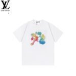 ⁦تيشيرت لويس فويتون بألوان مائية، برقبة دائرية وأكمام قصيرة⁩ - الصورة ⁦2⁩